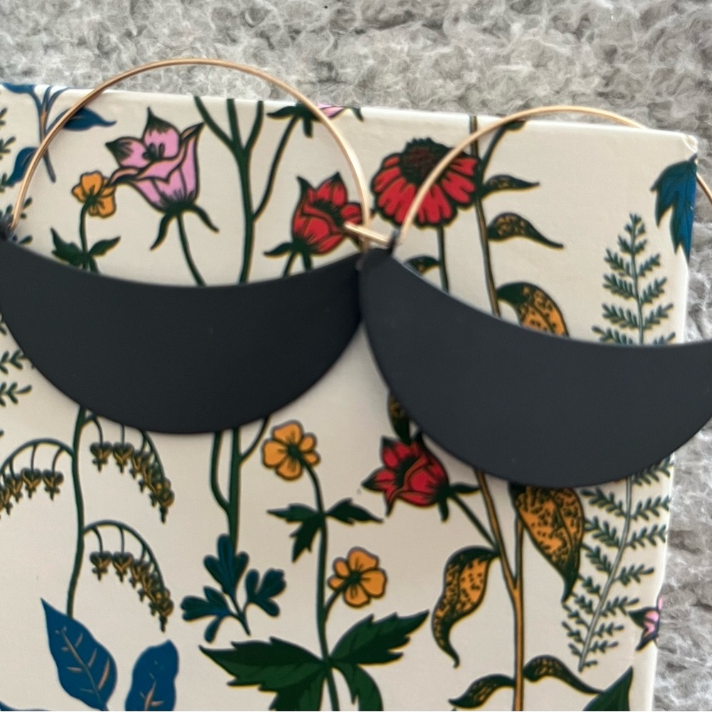 Geometric Black Hoop Earrings